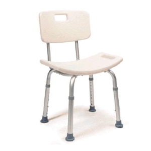 Silla de ducha graduable en altura con respaldo