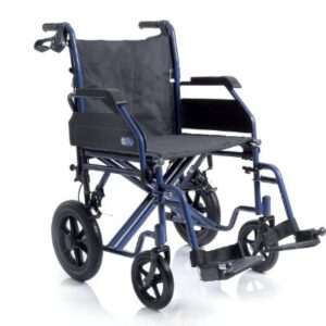 Silla de ruedas plegable de acero con respaldo abatible